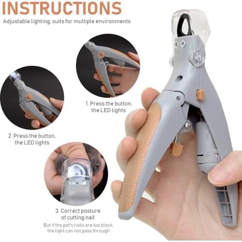 Dog Nail Scissors Pet Nail Clippers Cutter Grooming Electric Claw Scissors Cat Dog Products With Led Light Claw Nail Scissors