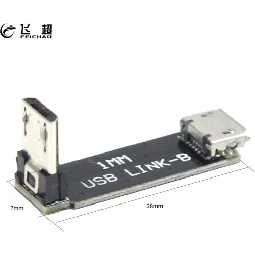 Feichao L-type Micro USB Flight Control Programmer Male to Female Extension Adapter Board USB-B for FPV Indoor Race Quadcopter