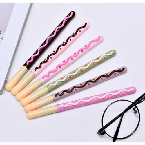 48pcs Per Lot New Sweet Kawaii Biscuit Stick for Kids Girls Gifts Cute Stationery Supplies Office School Biscuit Gel Pen