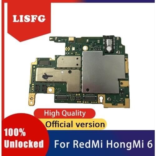 Good Working For RedMi 6 HongMi 6 32GB 64GB Motherboard 100% Original Unlocked For Xiaomi HongMi 6 RedMi 6 Logic Board Mainboard