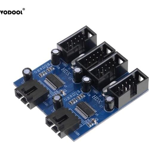 Motherboard 9 Pin USB Header Male 1 to 4 Female Extension Cable Card Desktop USB2.0 HUB Connector Adapter 9 pin Port Multilier