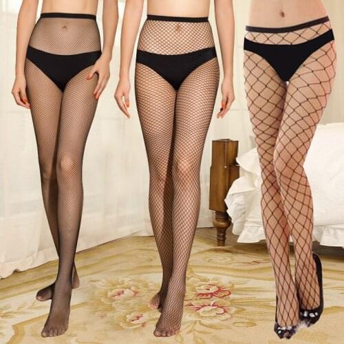 Sexy Women High Waist Fishnet Stocking Mesh Sheer Pantyhose Black Tights Sexy Ladies Thin Long Hosiery Thigh High Stockings