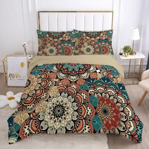 3D Bohemia Bedding Sets Duvet Cover Set Flower Comforther Cases Quilt Covers Pillowcase Queen Full Twin Single Size Bed Linen