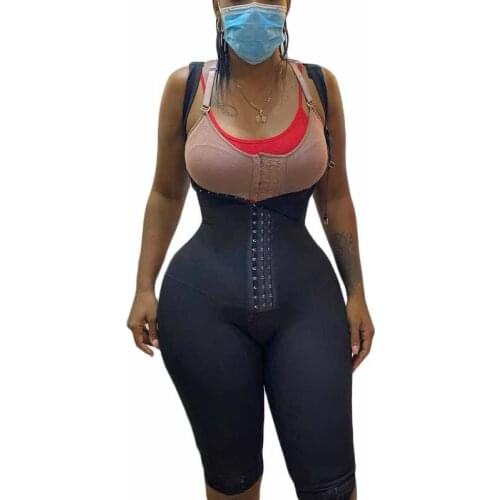 Knee Length Underbust Body Shaper Fajas For Women Postpartum Girdle Body Shaper fajas colombianas post surgery waste trainer