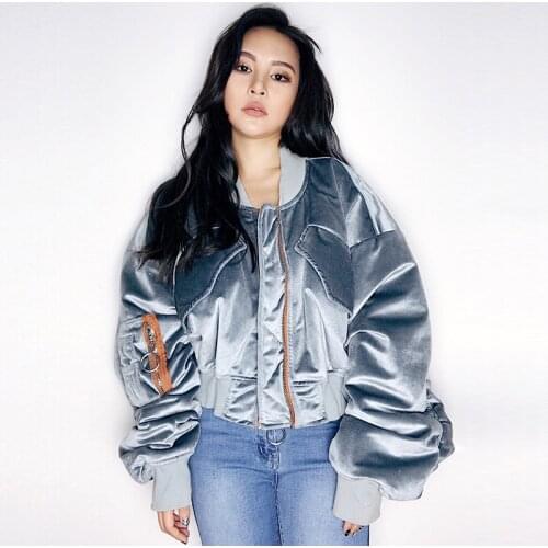 New 2020 Aviator Jacket Velvet Baseball Concave Styling Top Short Outer Set