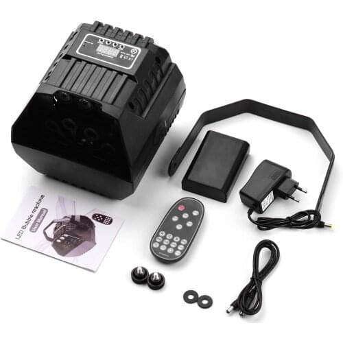 Muslady LED Automatic Bubble Machines Projector Sound Activated Control for Stage Wedding Decoration with U-shape Handle Remote