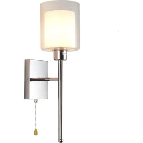 New Stainless Steel Decorative Hotel Bedside Glass Shade Contemporary Reading Wall Study Lamp Wall Lights For Home steam punk