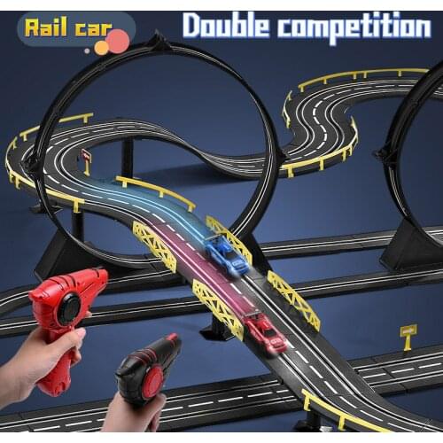 New Double Railcar Super Long Track 6-year-old Girl Boy Childrens Toy Electric Remote Control Racing Car/remote Control/track