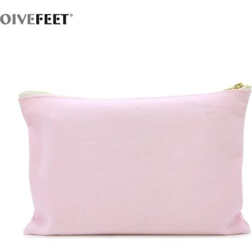 OIVEFEET,5pcs,12oz Plain Pink Cotton Canvas Hangbag