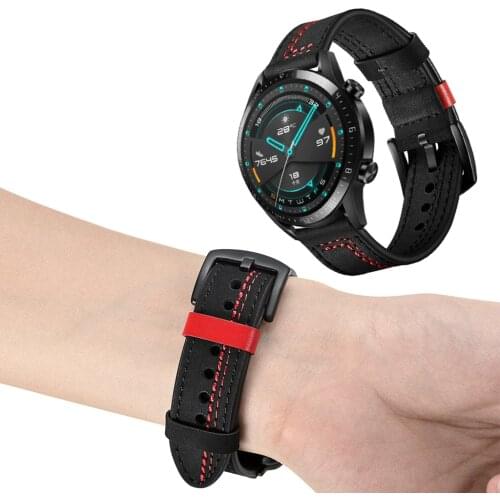 Leather Replacement Watch Band Wristband Strap for Huawei GT 2 46mm Smart Watch GT2 Smart Watches Straps correas de reloj