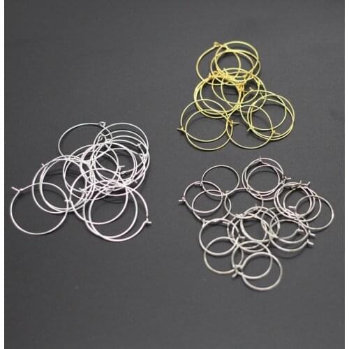 Earring Hoop Wine Glass Ring For Women Round Circle Alloy Jewelry Party Decoration Drink Markers DIY Silver Gold Charms 100Pcs