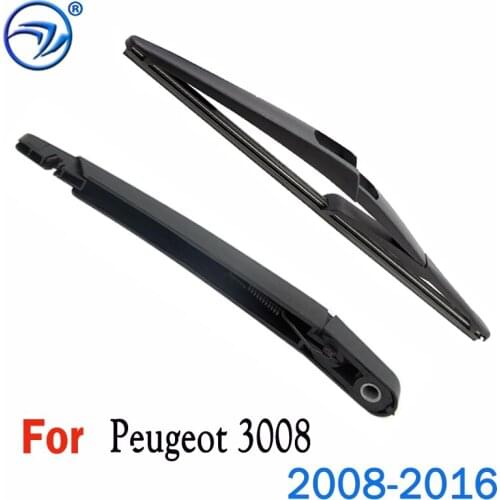 Wiper 12" Rear Wiper Blade & Arm Set Kit For Peugeot 3008 2008-2016 First generation Windshield Windscreen Rear Window