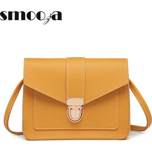 SMOOZA Fashion Small Crossbody Bags For Women 2021 Mini PU Leather Shoulder Messenger Bag For Girl Bolsas Ladies Phone Purse
