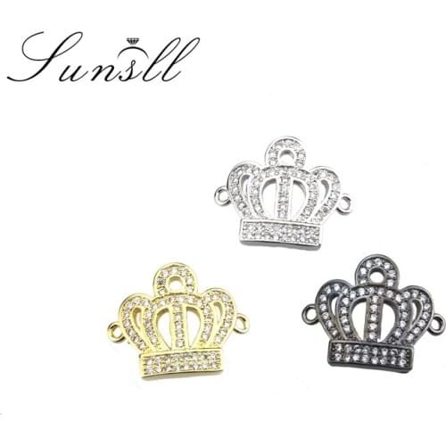 SUNSLL New Arrival Gold/Black/Silver Copper White Cubic Zirconia Tiny Simple Style Crown Bracelet Accessories Jewelry for Women