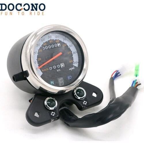 Universal 12V Motorcycle Dual Odometer Speedometer Speedo Meter Gear Digital Display Motorcycle Gague