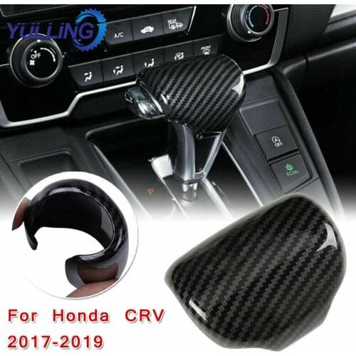 YULLING Carbon Fiber Gear Lever Shift Knob Cover Trim Car Styling Accessories For Honda CR-V CRV 2017-2019