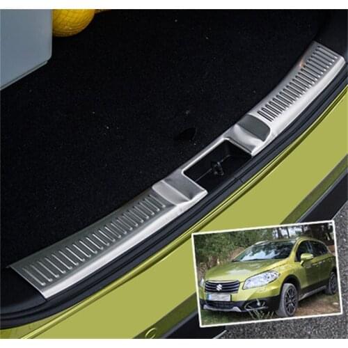 FOR 2014 2015 SUZUKI SX4 S-CROSS SCROSS INNER REAR BUMPER PROTECTOR TRUNK SILL SCUFF PLATE COVER TRIM CAR STYLING ACCESSORIES