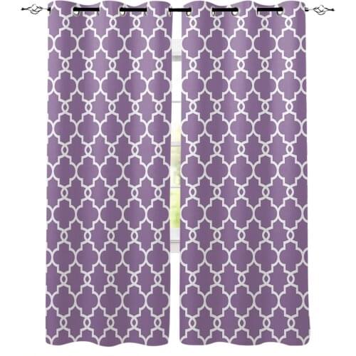 Moroccan Geometry Purple Blackout Curtains for Children Kids Home Decor Bedroom Living Room High Shading Window Curtains