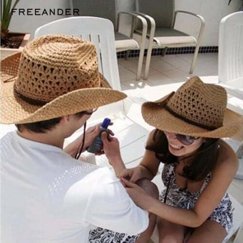 Freeander Bucket Hat Women Man Retro Straw Hat Sunhats For Children Beach Wear Womens Sunhat Adult Beach Sun Shade Hat Wide Brim
