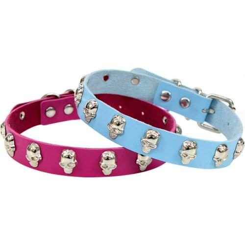 Hip-hop Punk Lady Skull PU Leather Collar Strap Skeleton Women Choker Necklace Jewelry