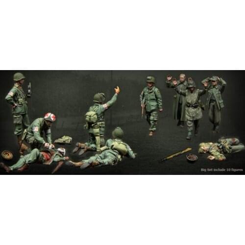 1/35 scale WW2 US Airborne Airline Combat 1945 10 people Resin Model Kit figure Free Shipping