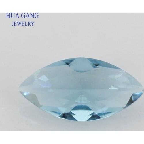 106# Blue Marquise Shape Princess Cut Loose Glass Beads Synthetic Gems For Jewelry Size 1.5x3~10x20mm Free Shipping
