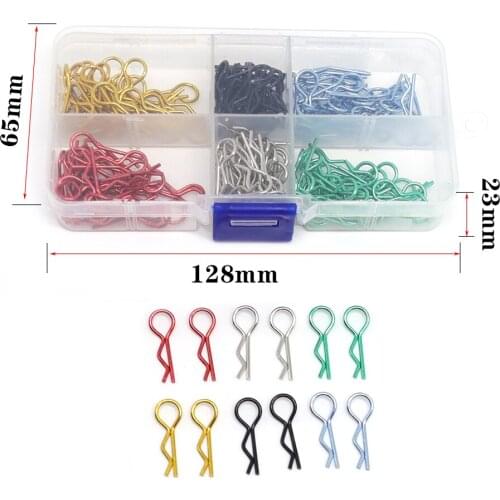 180PCS（30PCS for Each Color）Body shell Clips Pin R Shape for TraxxasTRX4 SCX10 Wraith 1/10 Buggy RC Rock Crawler Model Car