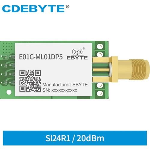 2.4GHz Si24R1 PA LNA rf SPI Module 100mW 20dBm E01C-ML01DP5 CDEBYTE 2.5km Long Range Wireless Transmitter and Receiver nRF24L01