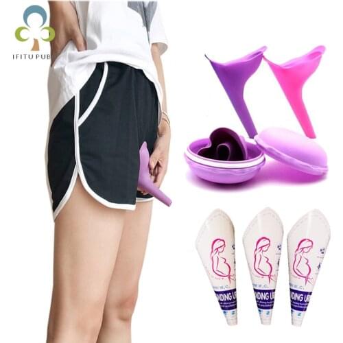 1Set Silicone Paper Women Urinal Outdoor Emergency portable Travel Camping Female Urinal Soft Urination Device Stand Up Pee YJN