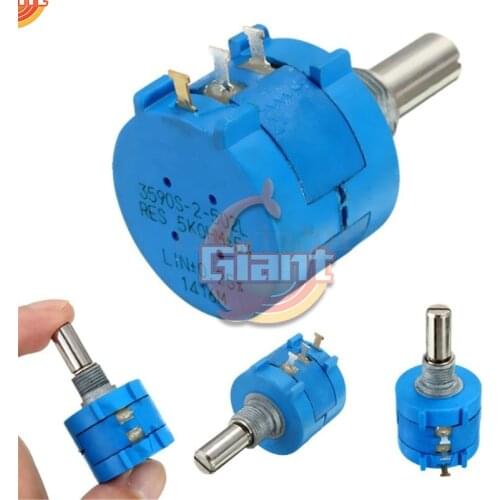 3590S 5K ohm Potentiometer Adjustable Resistor Multiturn Potentiometer 3590 Precision Multiturn Potentiomete 10 Ring Adjustable
