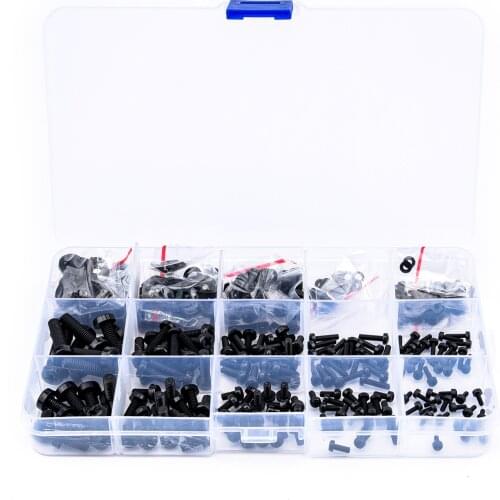 510PCS Metric M2 M2.5 M3 M4 M5 Black Nylon Phillips Pan Head Screws Hex Nut Flat Washer Kit for FPV Drone Motor Quadcopter