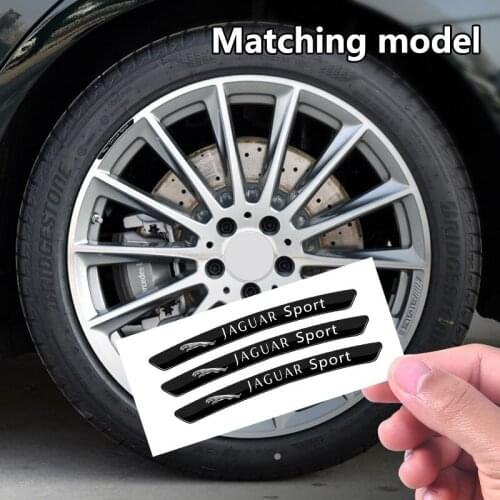 4Pcs PVC Car Emblem Wheel Hub Decorative Stickers For Jaguar X S F XF XE XJ XK XEL XFL XJL XJ6 XJS XKR XFR F-Type F-Pace E-Pace