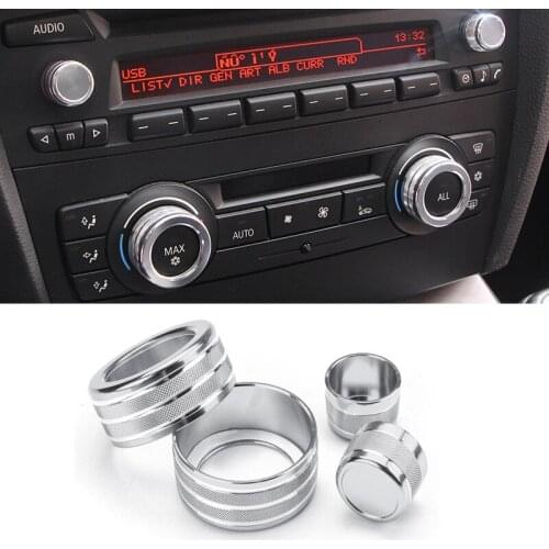 Car Air Conditioning Sound Knob Cover Interior Decoration For BMW 3 Series 2005-2013 E90 E91 E92 E93 ( 3 Or 4 buttons option)
