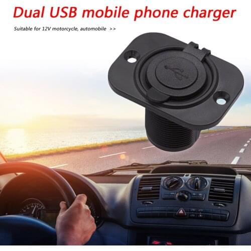 Car Charger Car Motorcycle Ce Certification Abs Waterproof Mobile Phone Navigation Charger Dual Usb Car Accessories