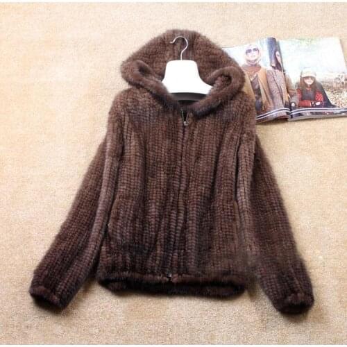 Free shipping Naturalgenuine real knit Mink Fur Winter Coat Womens Long-sleeve Top Fashion All-match Knitted Mink Coat 5XL