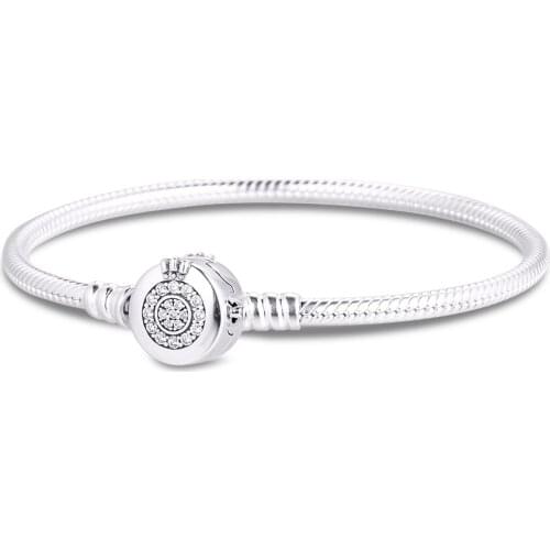 Moments Sparkling Crown O Bracelets 100% 925 Sterling Silver Jewelry Free Shipping