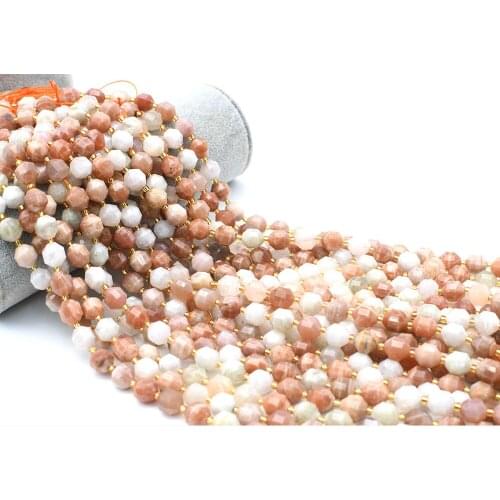 10mm AA Natural Faceted colorful moonstone loose beads For DIY necklace bracelet jewelry making 15 "free delivery