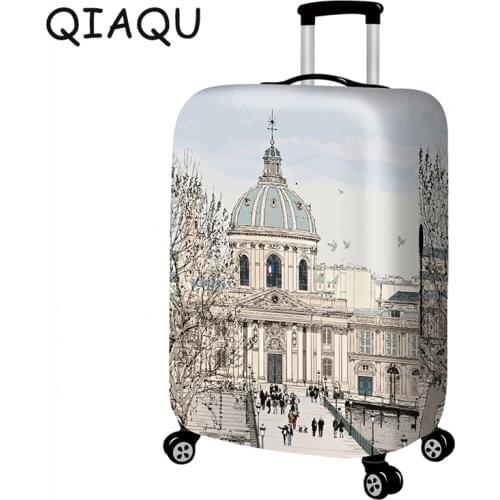 Travel Around the World Luggage Cover Suitcase Protector Fits 18-32Inch Washable Elastic Dustproof Baggage Bag Protector Cover