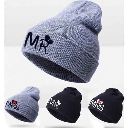Cartoon Embroidery Letter Baby Hat Autumn Winter Warm Knitted Cap Toddler Kids Solid Color Beanie Outdoor Boys Girls Hats Bonnet