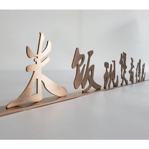 Handcraft Retail Shop Signs Desktop Standing Letters 3D Cut Stainless Steel Rose Gold Letters Nonlit Signs Reception Decoration