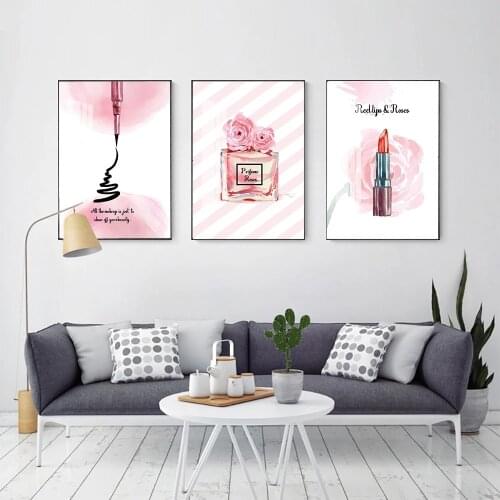 Home Decorative Christmas Perfume Handbags Canvas HD Prints Pink Paintings Modular Pictures Wall Art Poster Artwork No Framed