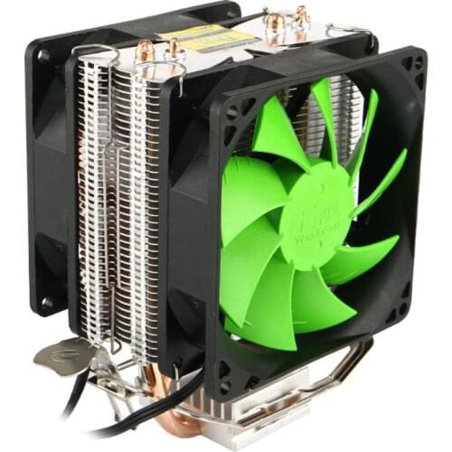 Dual Copper Pipes Dual Fans Hydraulic Bearing CPU Cooler Heatpipe Fans Heatsink Radiator for Intel AMD LGA775/1156