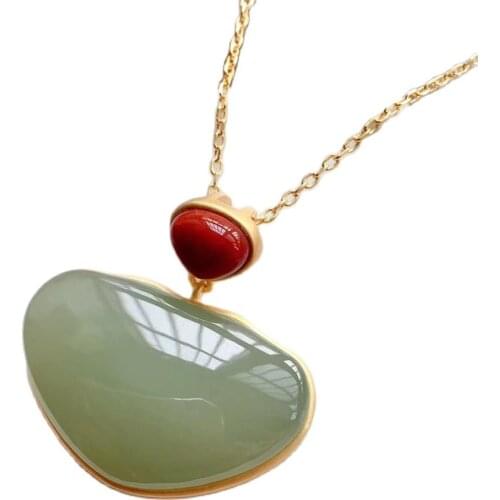 KJJEAXCMY fine jewelry natural cyan jade agat 925 sterling silver new women gemstone pendant necklace chain support test classic