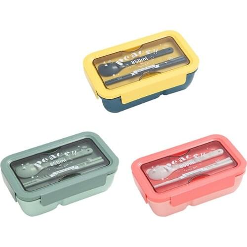 Classic Tableware Accessories Student Lunch Box Wheat Straw Food Storage Portable Childrens Container For School Office TOP