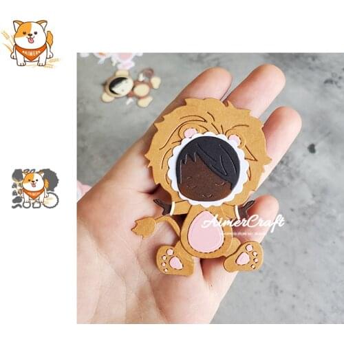 Lion Baby Animal Metal Cutting Dies Mold Knife Scrapbooking Stencil DIY Embossing Craft Die Cuts Card Making New Dies For 2020