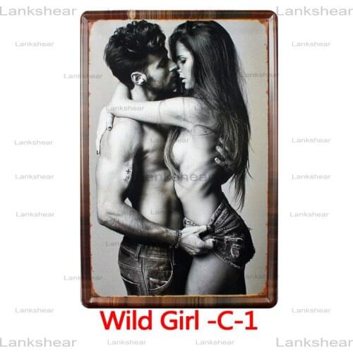 Men and Women Kiss Sexy Metal Signs for Home Decration Metal Signs Vintage Wall Arts Coffee Bar Shop Home Decoration 20X30Cm