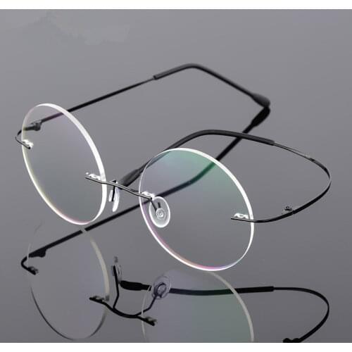 Rimless Myopia Glasses For Prescription -0.5 to -6.0 Men Women Round shape Alloy Nearsighted Spectacles Custom made