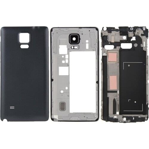Front Housing LCD Frame Bezel Plate&Middle Frame Bazel Back Plate Housing Camera Lens Panel&Back Cover for Galaxy Note 4 / N910F
