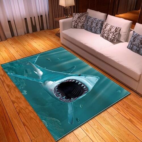 Underwater World 3D Printed Carpets For Living Room Bedroom Large Carpet Shark Series Area Child Tatami Kids Room Rugs Home Mats