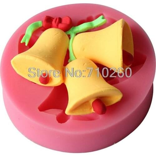 Christmas Series Bell Shape Silicone Fondant 3D Cake Tools Mold , Chocolate Bakeware Soap Mold C138